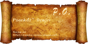 Psenkó Ozmin névjegykártya